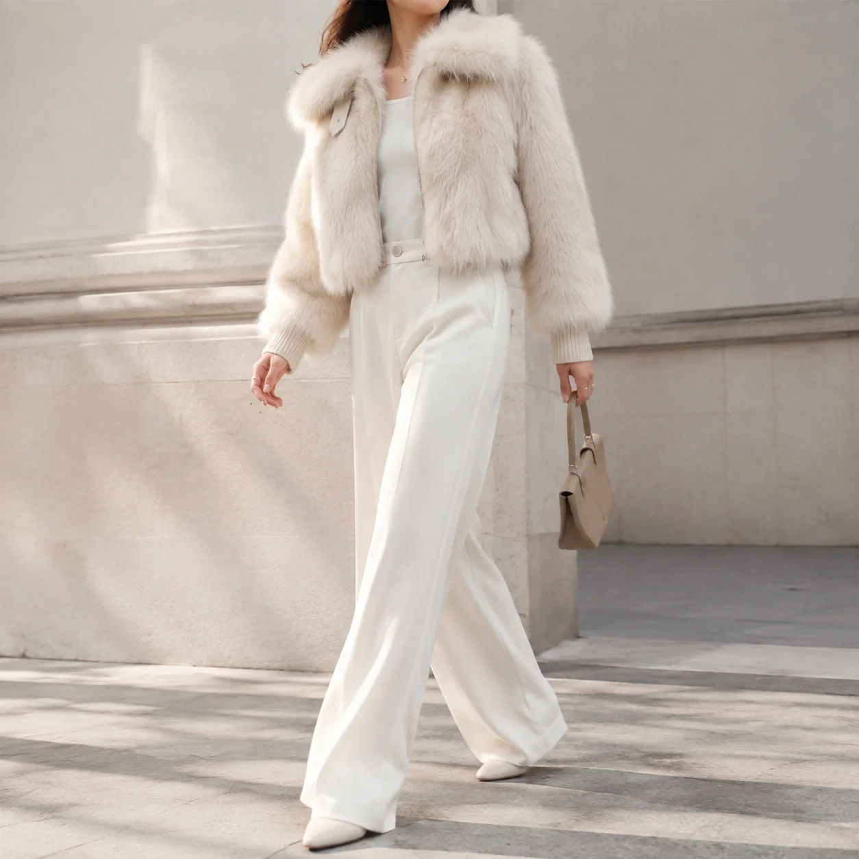 Doll Collar No Hood Coat Cropped Elegant and Refined with Commuter Chic Button Closure British Style Women Winter Jacket