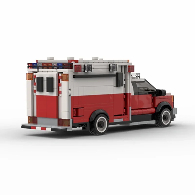 Moc Building Blocks ชุดรถ New York Fire Brigade รถพยาบาลรุ่นเทคโนโลยีอิฐแบรนด์เนมรถ DIY ของเล่นของขวัญ