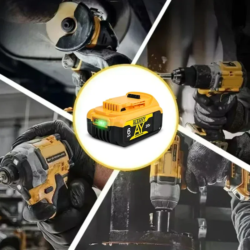 Für DEWALT 20V MAX 6Ah Ersatzakku mit BMS – kompatibel mit DCB200/DCB184/DCD785C2 Tools 10C Entladerate