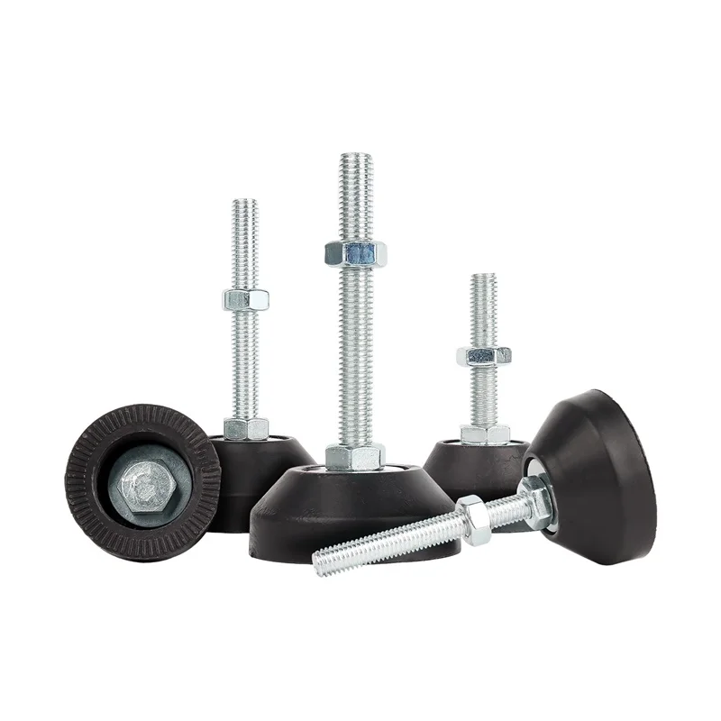 M6 M8 M10 M12 M14 M16 Zinc Plated Carbon Steel Adjustable Lathe Leg Thread Type Levelling Feet Swivel Base Articulating Legs