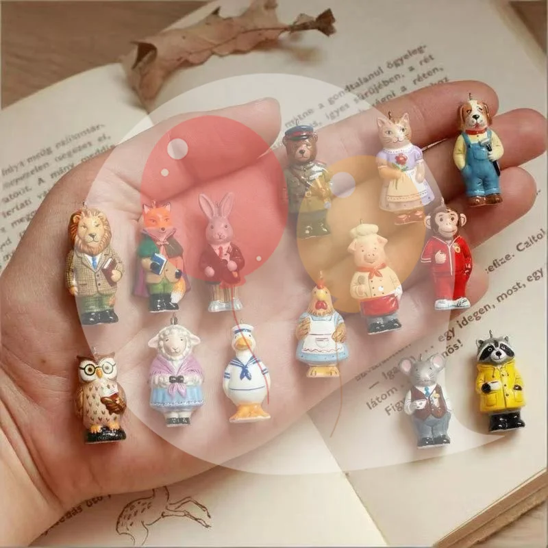 Copper Rococo Animal Figure Charm Pendant Gold Plated Cute Retro Charms For Women DIY Handcraft Bracelet Necklace Accessories