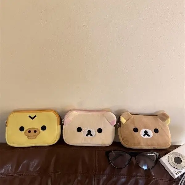 Niedliche Rilakkuma Plüsch-Münzbörse Kurze Geldbörse Kartenhalter Aufbewahrungstasche Organizer