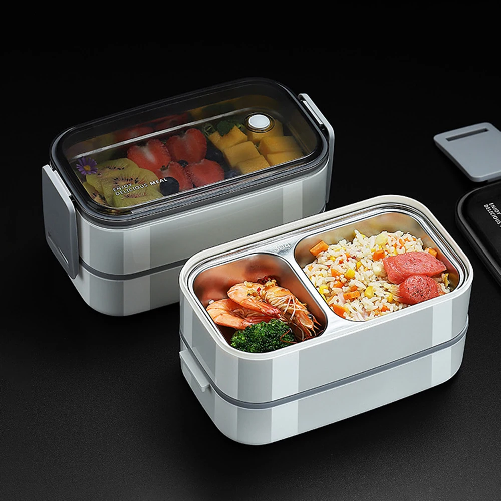 

1PC Stainless Steel Sealed Insulated Box, Double-Layer Lunch Box That Students Can Heat In The Microwave At Work