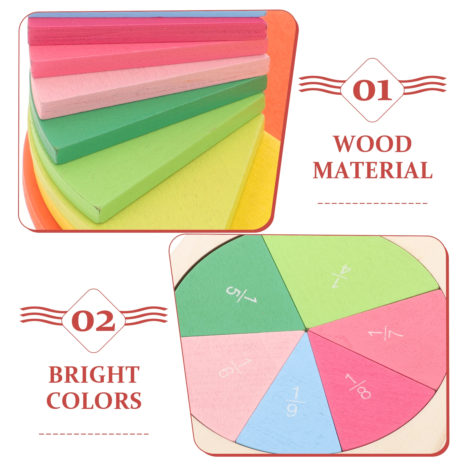 

Mathematical Counter Toys for Kids Cognition Wooden Number Trays Children Education Fraction Bamboo Early Learning