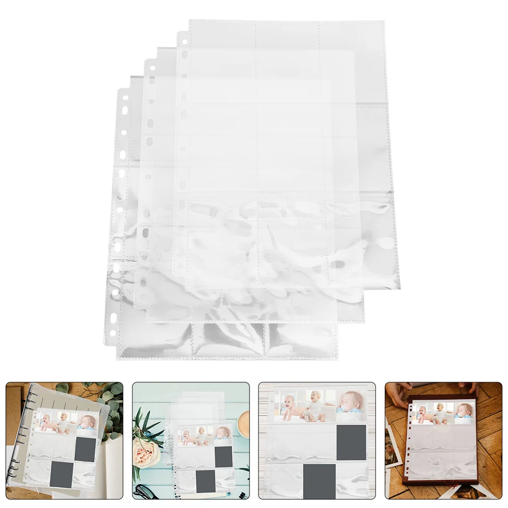 포토 스토리지 슬리브 투명 PP 카드 정리 페이지 트레이딩 카드 게임 사진 엽서 앨범 리필 바인더 포켓