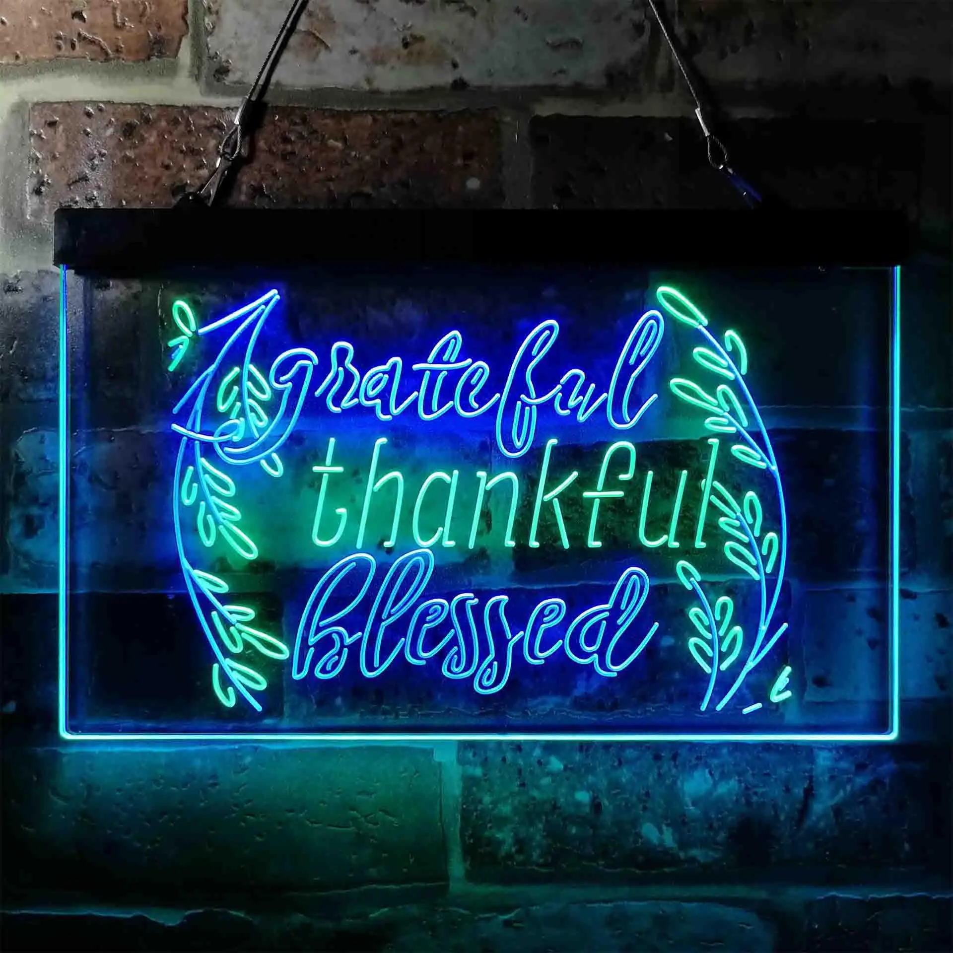 Grateful Thankful Blessed Living Room Decoration Dual Color Led Neon Sign st6-i3947