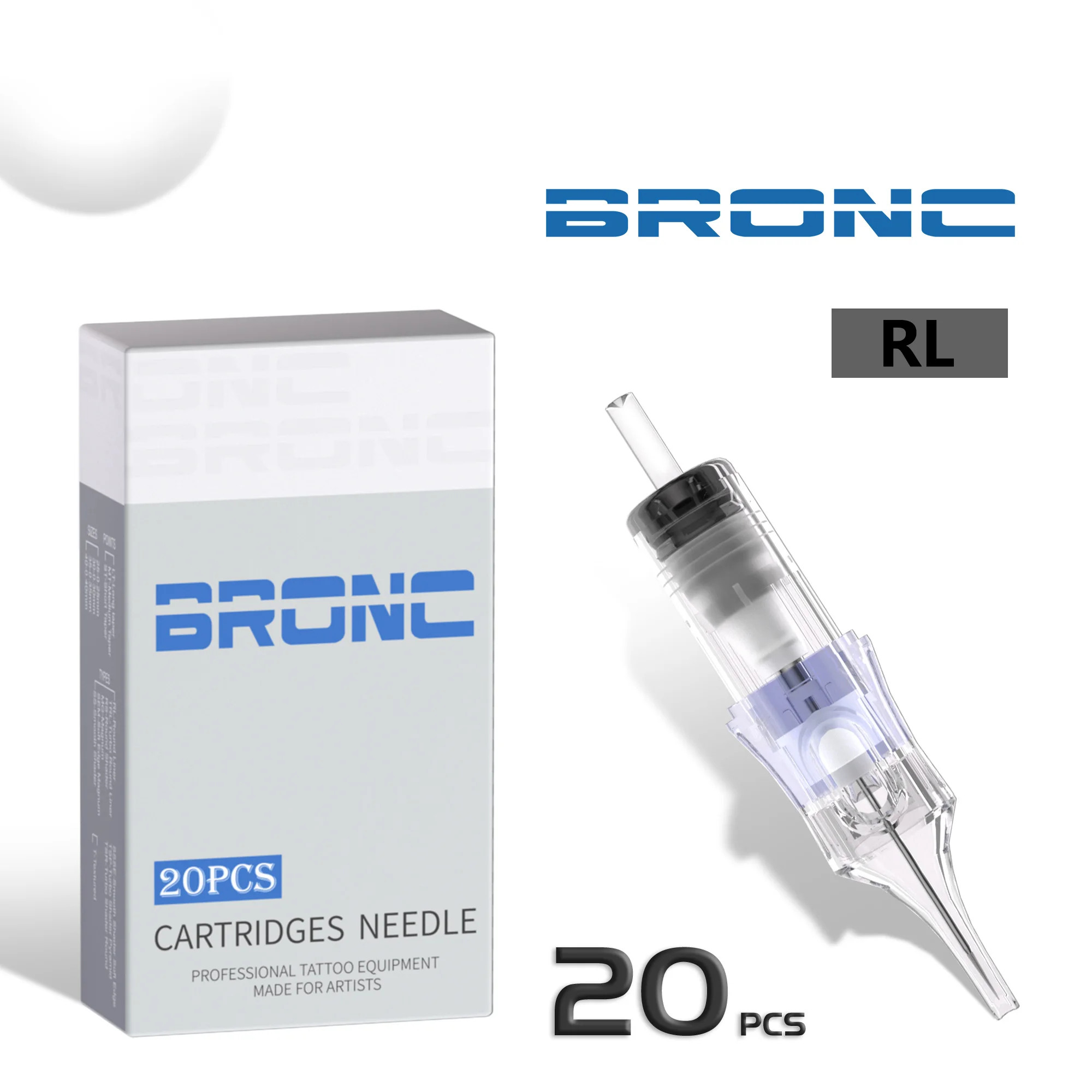 BRONC Tattoo Needles Revolution Cartridge Needles RL Compatible Tattoo Machines and Grips 20 pcs High-Quality Tattoo Supplies