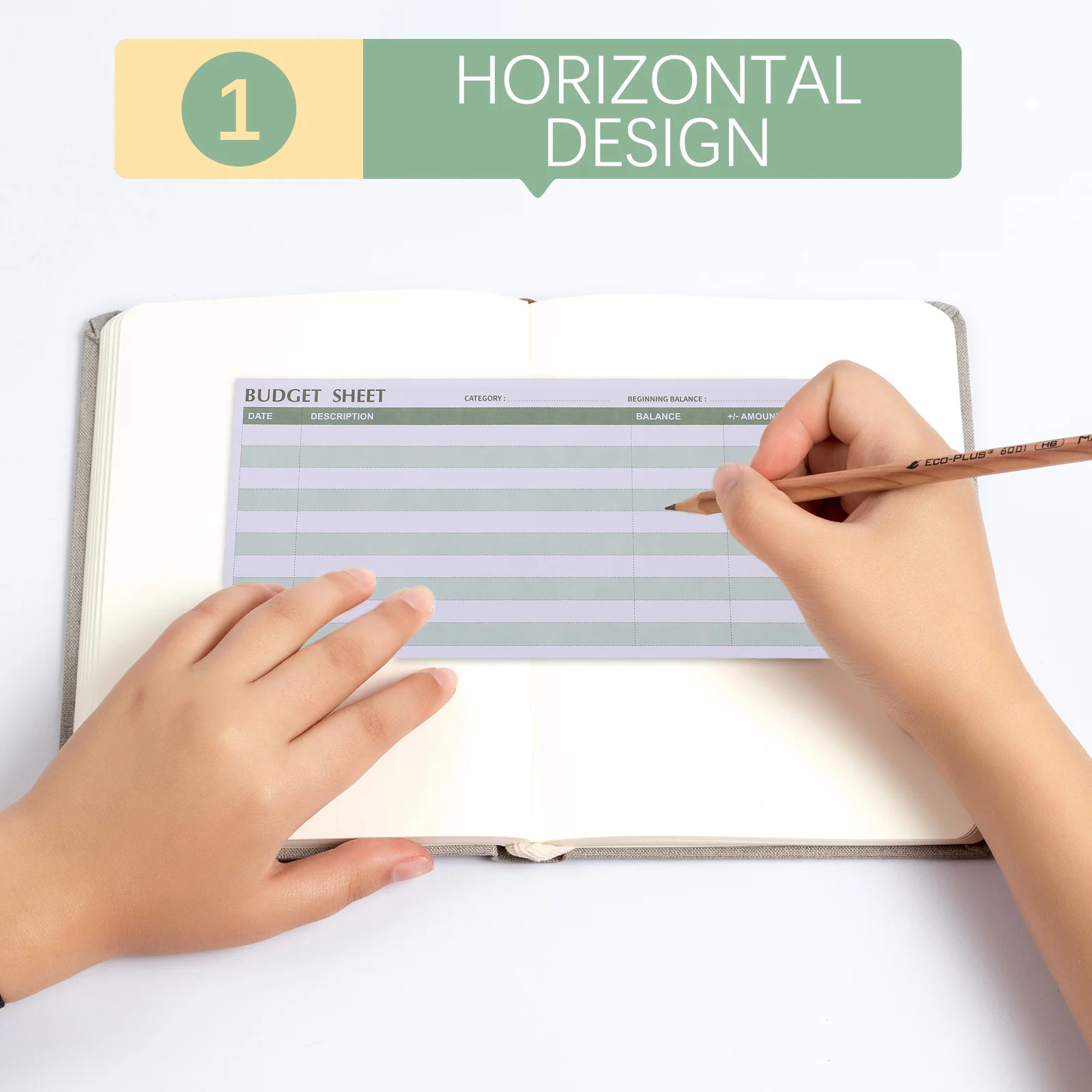 50 قطعة من أوراق الميزانية المحمولة لتتبع النفقات ورق الميزانية اليومي للمنزل والسفر والأعمال النقدية عبوات اللوازم المكتبية #1