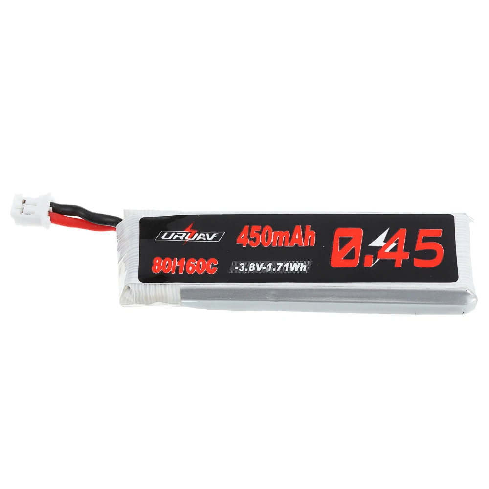 URUAV 3.8V 450mAh 80C/160C 1S Lipo Battery PH2.0 Plug EMAX Tinyhawk II 75mm Tiny7 Happymodel Snapper Backup Battery