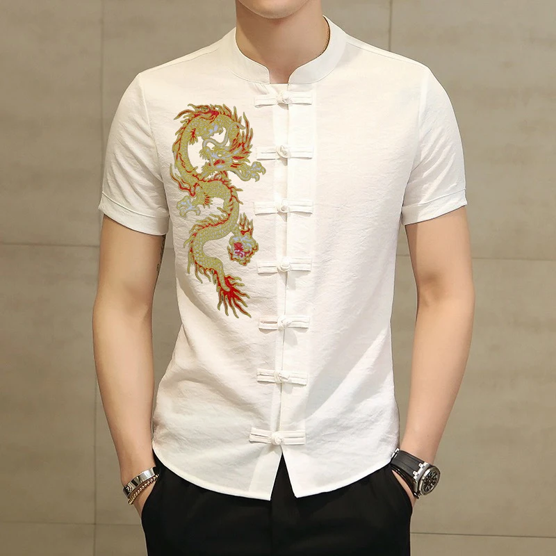 中国風の刺繍ゴールデンドラゴンパッチ縫う服アップリケ韓服 Tシャツ紳士服 DIY 装飾アクセサリー