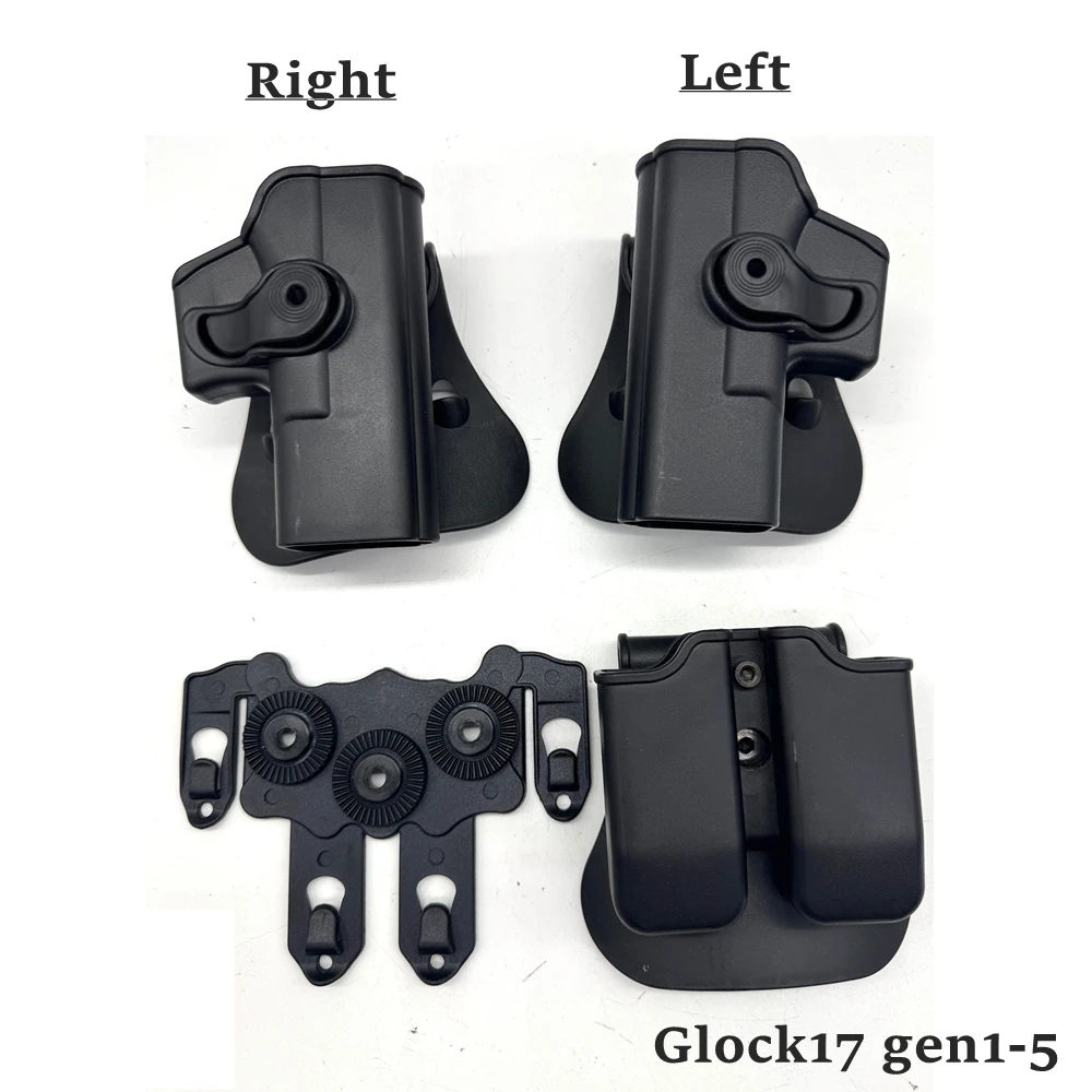 Gl 17 Gen 1-5 Left/Right Hand Holster Waist Belt Loop Molle Attachments for Vests Duty Belt