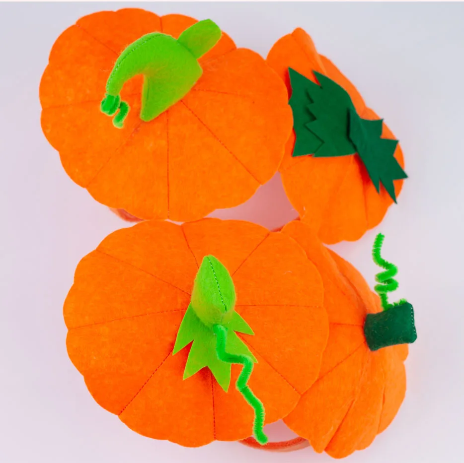 Children Halloween Pumpkin Headgear Pumpkin Top Hat Clothing Accessories Party Pumpkin Headband Performance Props