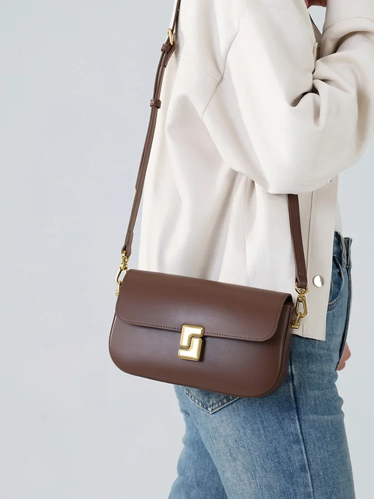 Sac à main en cuir véritable pour femme, petit sac à bandoulière carré, sacs à bandoulière pour femme, designer de luxe, sac tofu minimalisme