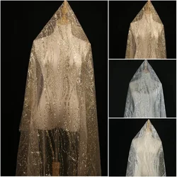 Gold and Silver Water Ripple Hot Stamping Gauze Fabric for Wedding Decor, Ceiling Glitter, and Mesh with Sequins