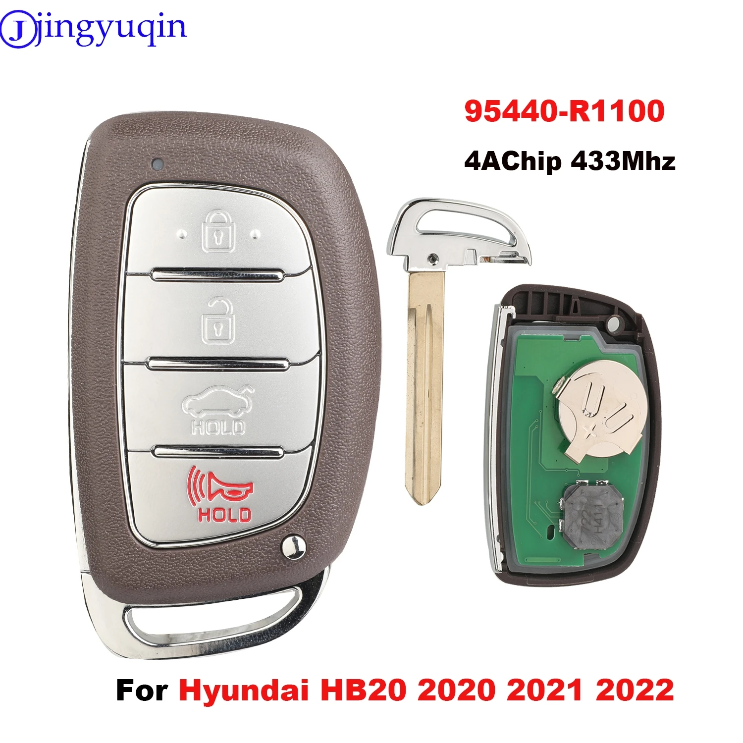 

jingyuqin 95440-R1100 Car Remote Control Key For Hyundai HB20 2020 2021 2022 4A Chip 433MHz Proximity Smart Key