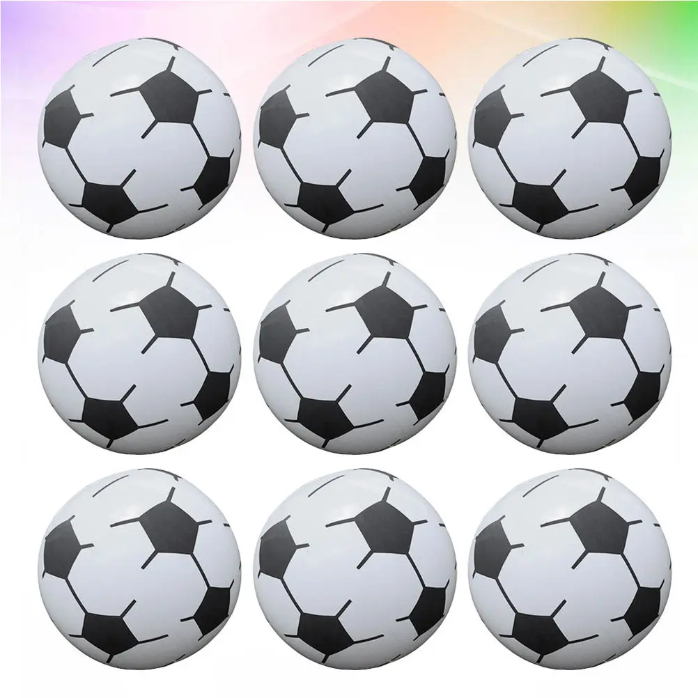 10Pcs Inflatable Ball Premium Material Kids Beach Balls Easy Inflate Pool Soccer Ball Summer Outdoor Indoor Fun