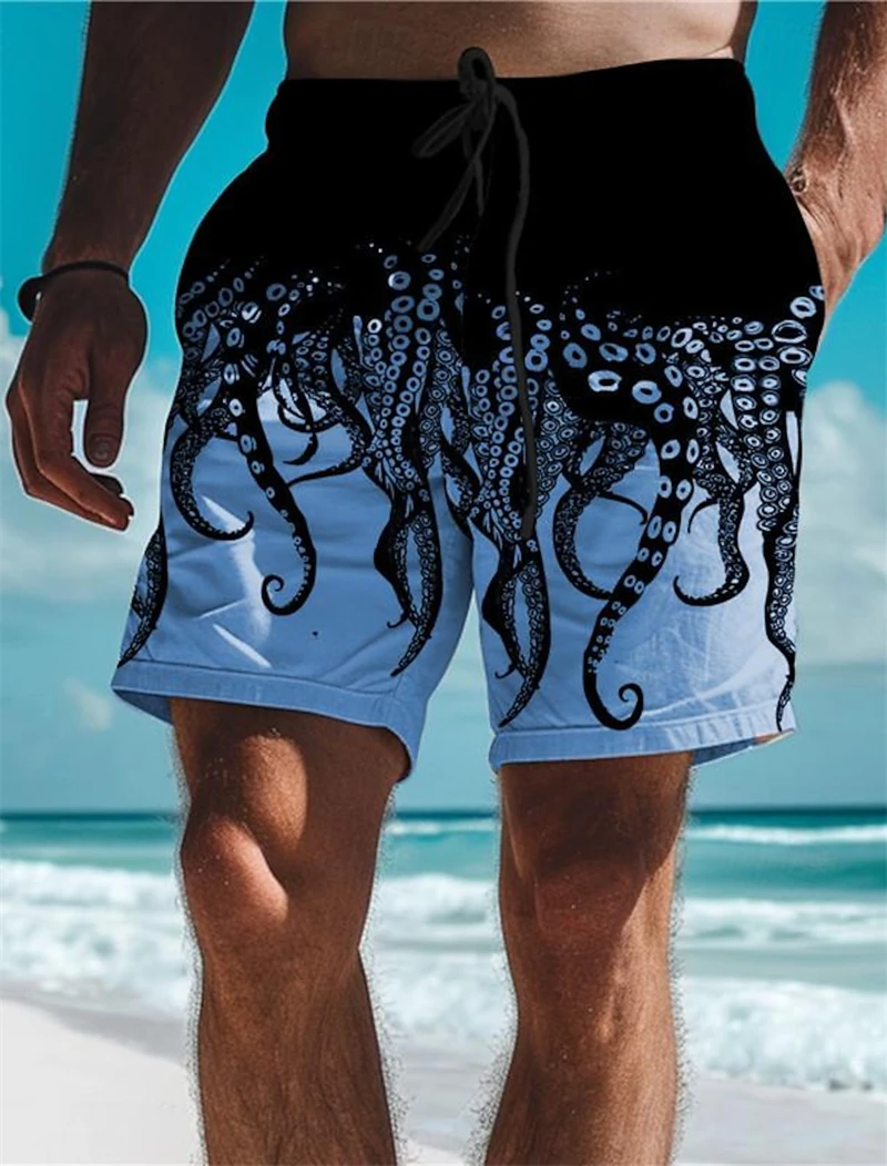 

Fashion Sea Fish 3D Printed Men's Beach Shorts Holiday Hawaiian Swimwear Pants Kids Everyday Comfort Breathable Sportwear Pants