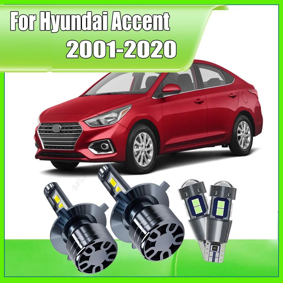 

Headlight LED Bulbs Dipped Main Beam 472/P43t Replacing Halogen Lamps For Hyundai Accent 2001 2002 2003 2004 2005 2006 2007-2020