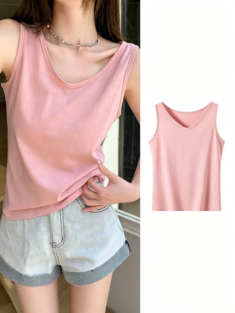 Loose Snowflake Cotton Ice Silk Women's Tank Top Sleeveless Innerwear Outerwear Large Size Fashionable Casual Style