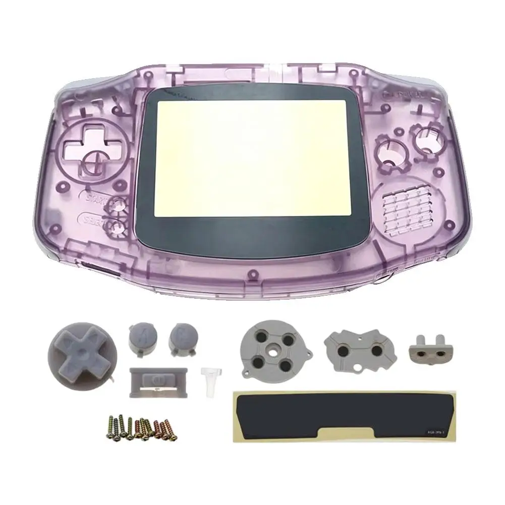 Klare Ersatzgehäuseabdeckung mit Tasten, maßgeschneidert für Game Boy GBA, Ersatzgehäuse-Kit, DIY-Gehäuse