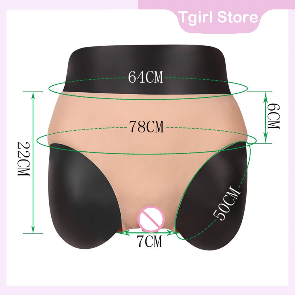 Tgirl Cosplay Realistic Fake Vagina Silicone Pants Hiding Penis Sex Triangle Underwear For Crossdressers Transgender Men