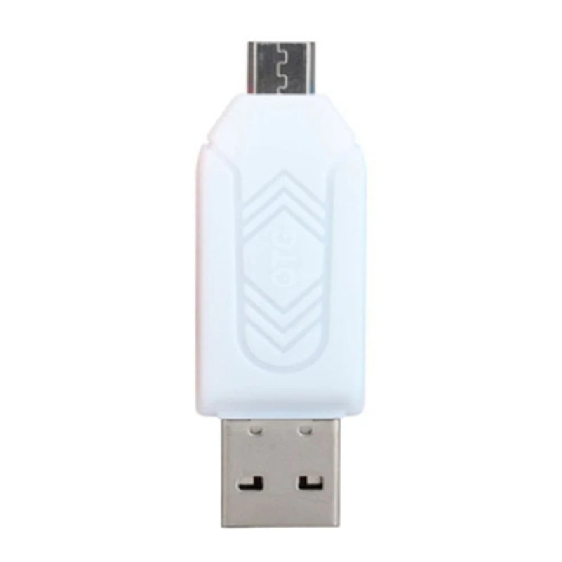 Multifunctional Otg 2.0 Dual-Purpose Android Phone Computer Card Reader SD/TF Combo Card Reader-White