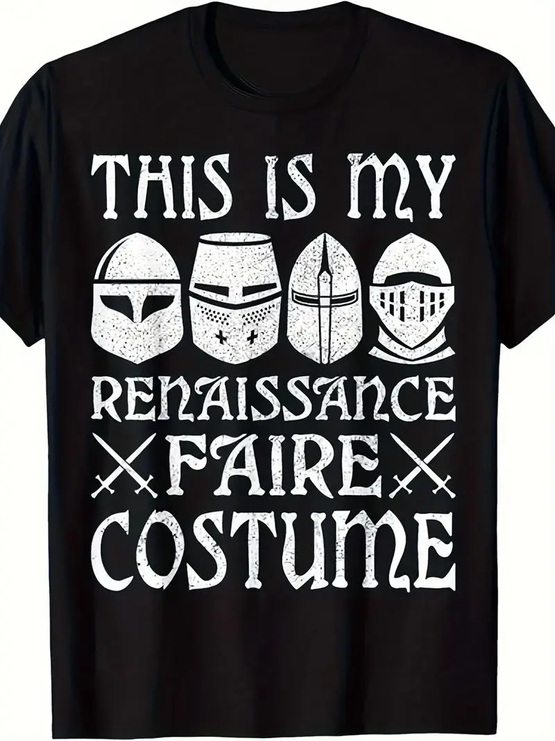 Renaissance Faire Costume T-Shirt Men Women, 220Gsm Heavyweight Pure Cotton Medieval Festival Outfit, Unisex Family Role-Play