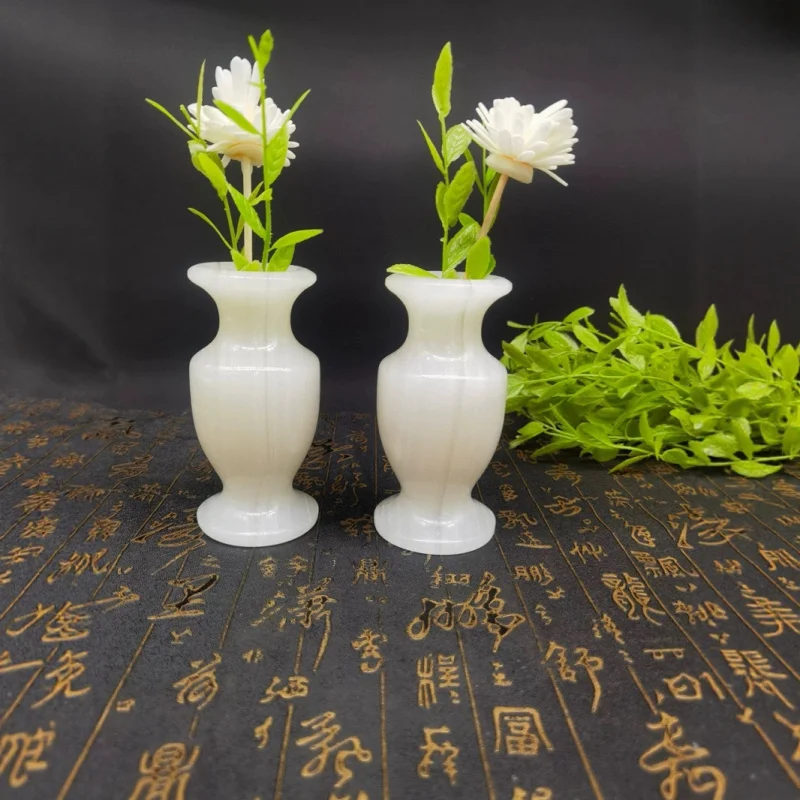 

Afghan Jade Vase Plain Bottle Jade Vase General Flower Vase Office Desk Ornament Home Craft Gift
