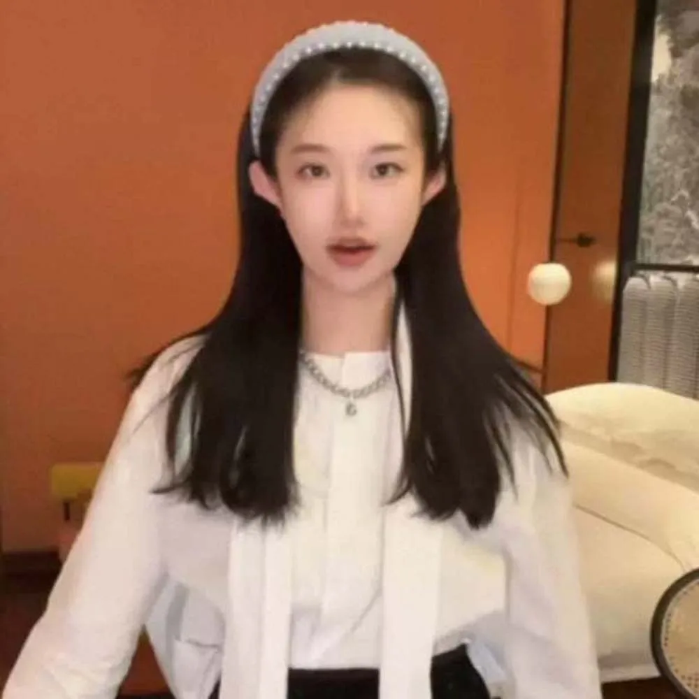 Cerceau de cheveux en tissu de perles douces, imprimé Rose, perles de Style français, bandeau en cristal, large côté, Beige, bleu, bandeau pour mariage