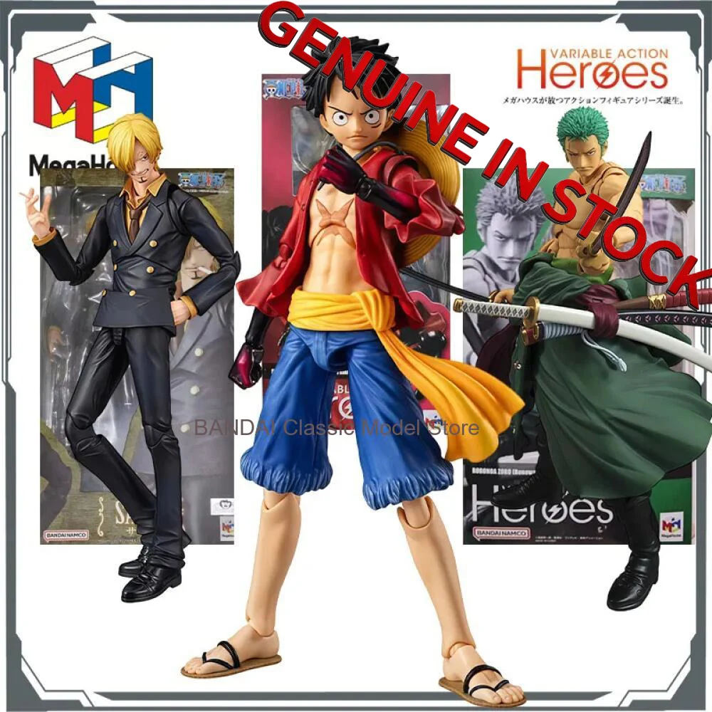 MegaHouse Original Variable Action Heroes Sanji Monkey D Luffy Roronoa Zoro Anime Action Figures Toys for Boys Christmas Gift