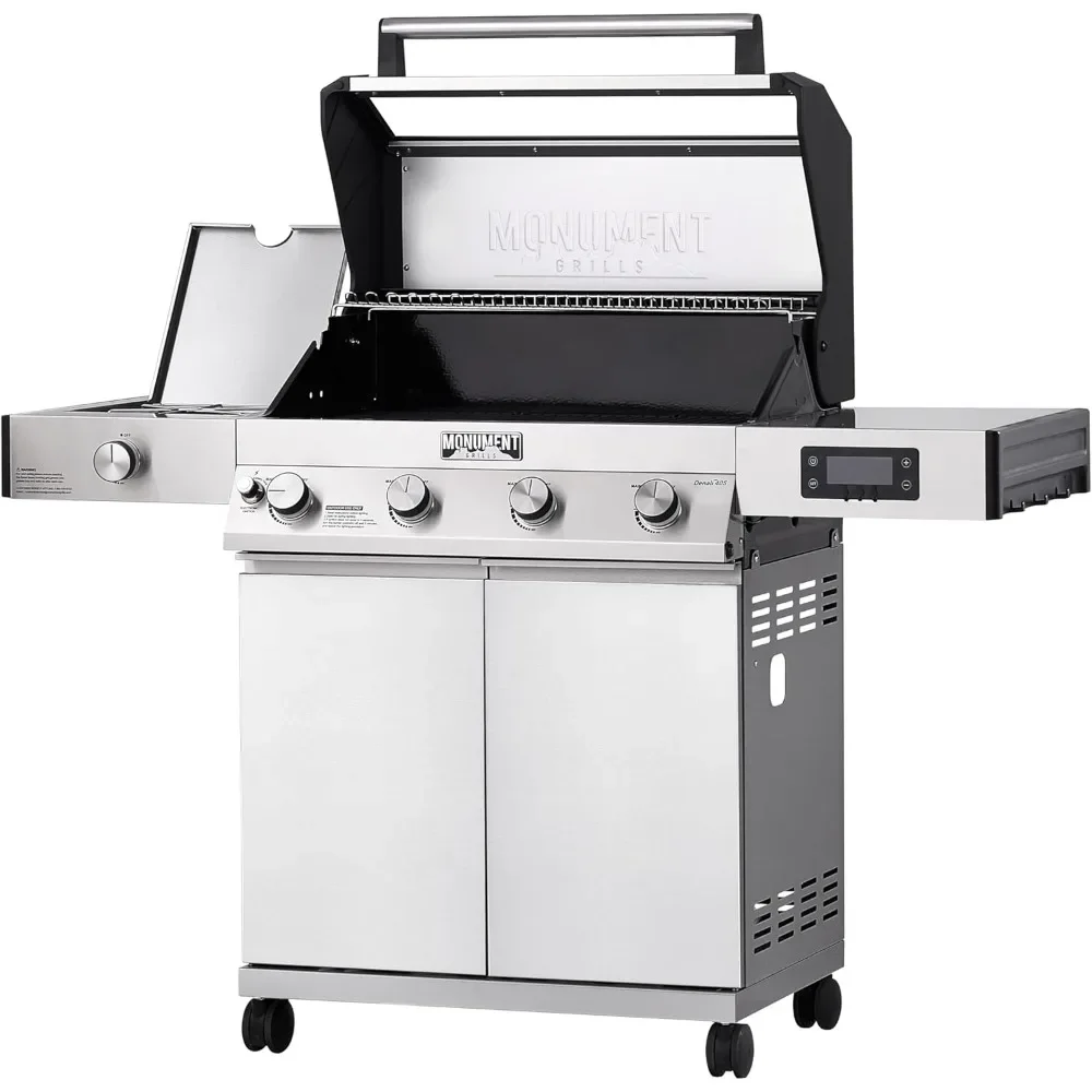 new Denali 405 4-Burner Liquid Propane Gas Smart BBQ Grill Stainless Steel with BBQ Cover(2 items)