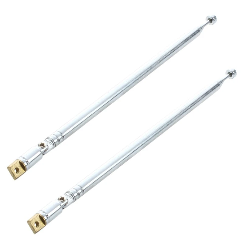 2X Replacement 60Cm 4 Sections Telescopic Antenna Aerial For Radio TV