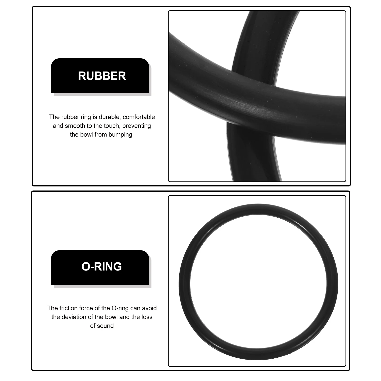 

2pcs Music Sound Rubber Rings Non-Slip Pad For Sound Bowl Rubber Rings Meditation Singing Bowl Black Cushion Accessories