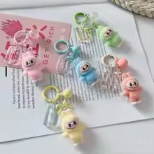 Kawaii Keychain With Bow Car Hanging Pendant Decor Cartoon Backpack Hanging Keychain Charms Keyrings Party Gift For Kid брелок