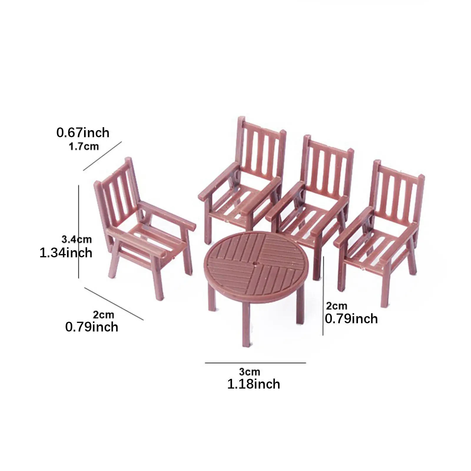 Mini-Schreibtisch- und Stuhlset, Modellzug, Eisenbahn, Architektur, Modellzubehör