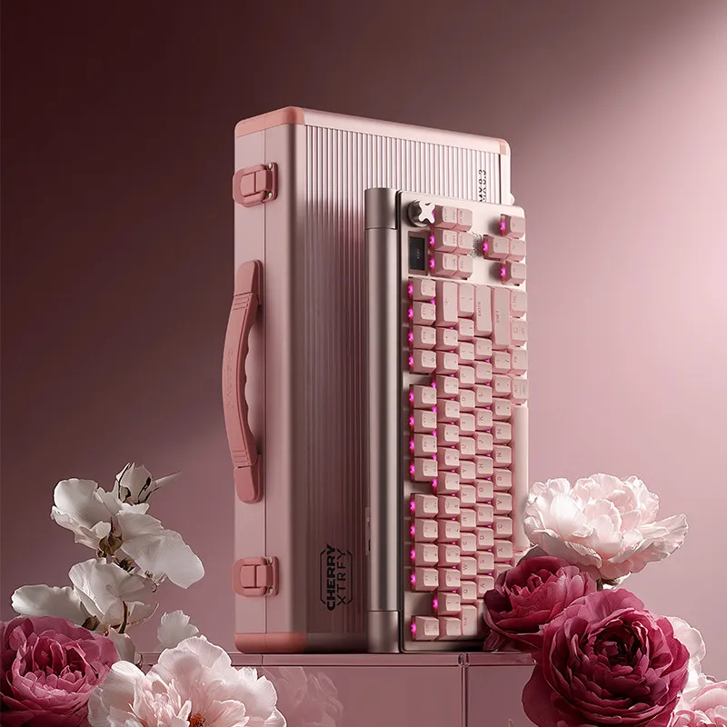 Cherry Mx8.3 Floral Custom 8k Aluminum Chunk Wireless Mechanical Keyboard Gaming E-Sports Delta Boy Birthday Gift