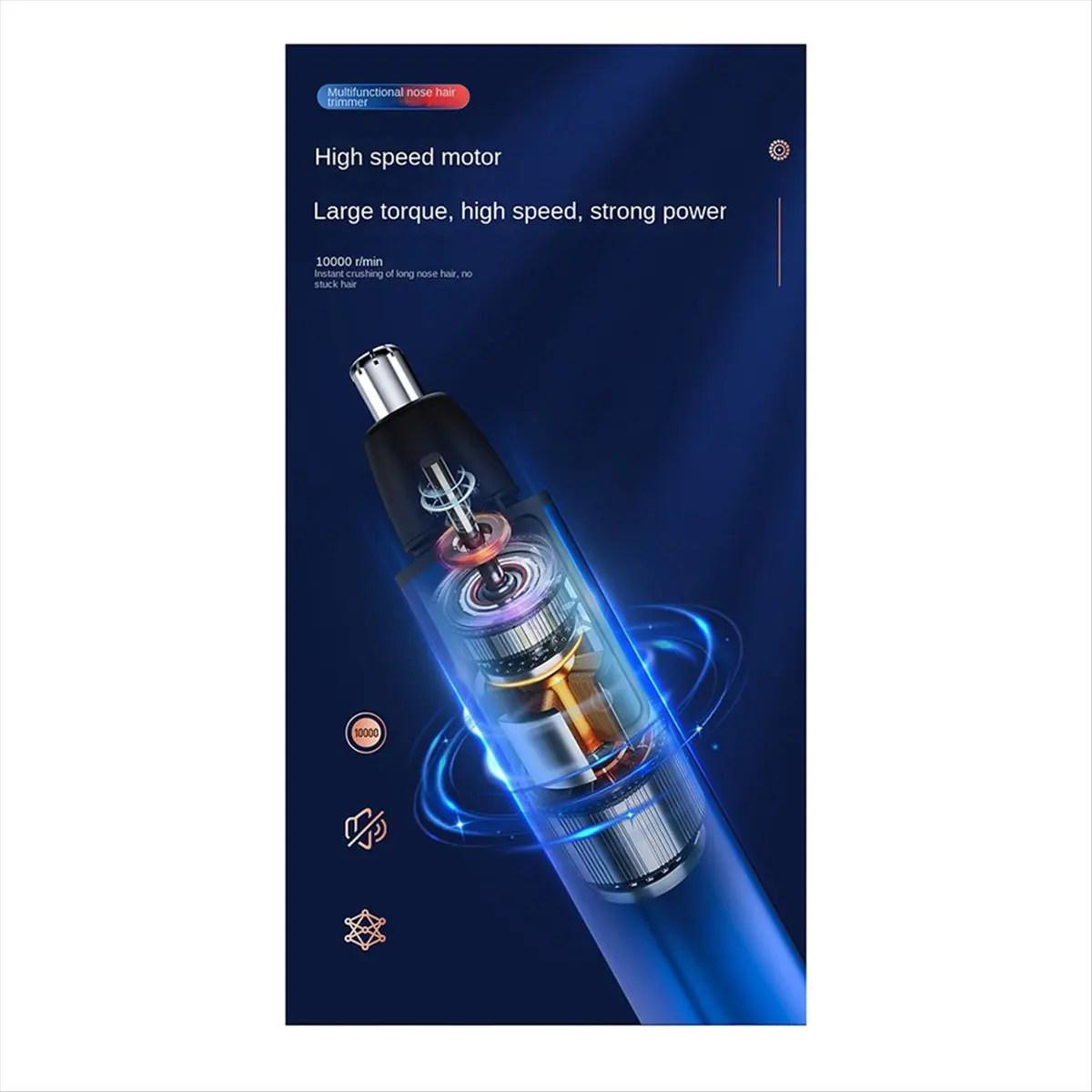 

Электрический триммер для носа ABPO для мужчин, USB-перезаряжаемый, портативный триммер для ушей, водонепроницаемый, безопасный и простой в уходе