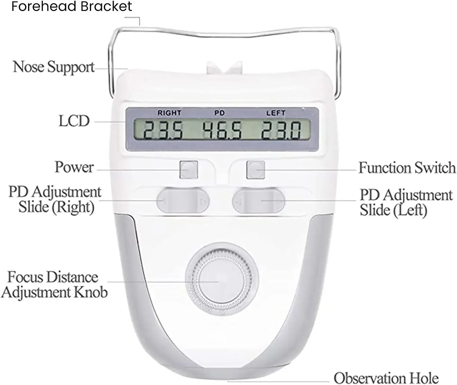 Optical Pupilometer 46-82mm Digital PD&PH Meter LCD Display Pupil Height/Distance Meter CE Approved