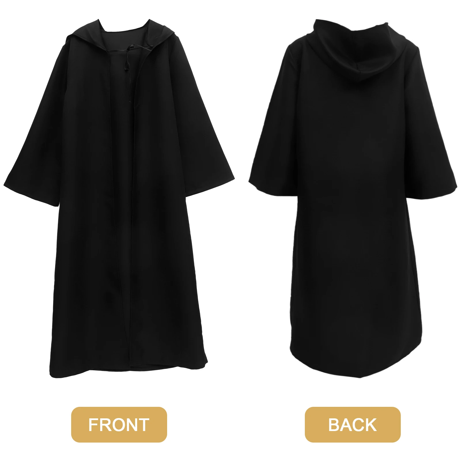 

Cape Black Robe Death Costume Cloak Wizard Robes Kids Dress Lightweight Durable Festivals Parties Men Women