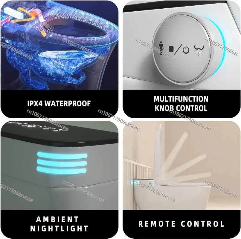 مرحاض سيراميك كهربائي أوتوماتيكي عالي الجودة وعاء مستدير ذكي مع وظيفة التحكم عن بعد للصرف على الأرض #6