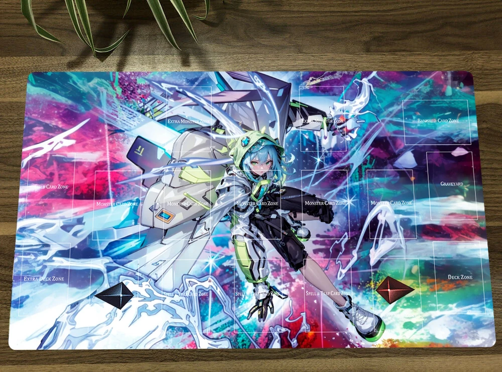 

YuGiOh Spright Blue TCG CCG Mat Trading Card Game Mat Table Playmat Desk Rubber Gaming Playing Mat Mouse Pad Mousepad Free Bag