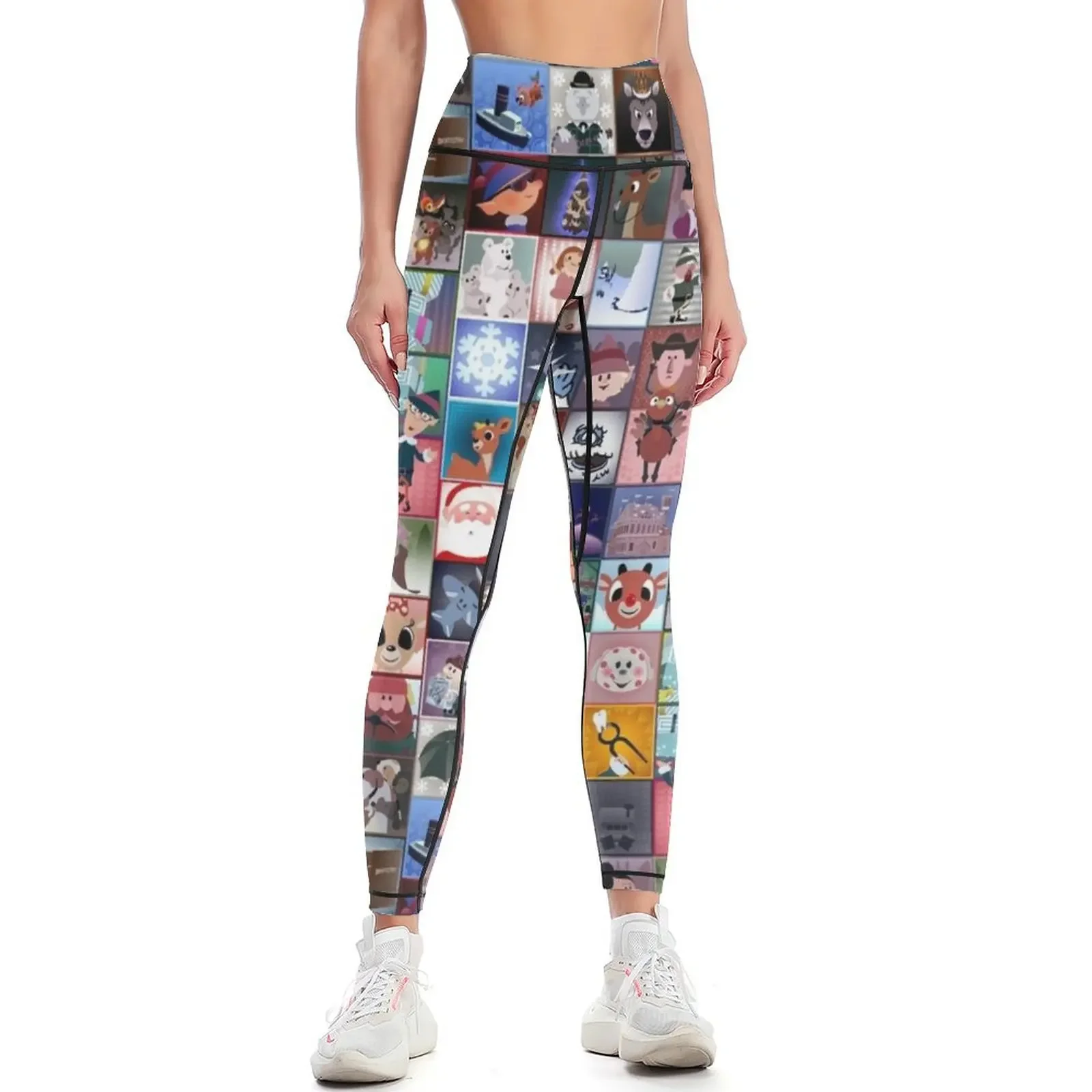 

Rudolph Squares Leggings sports woman gym Pants sport sporty woman gym gym's sportswear Womens Leggings