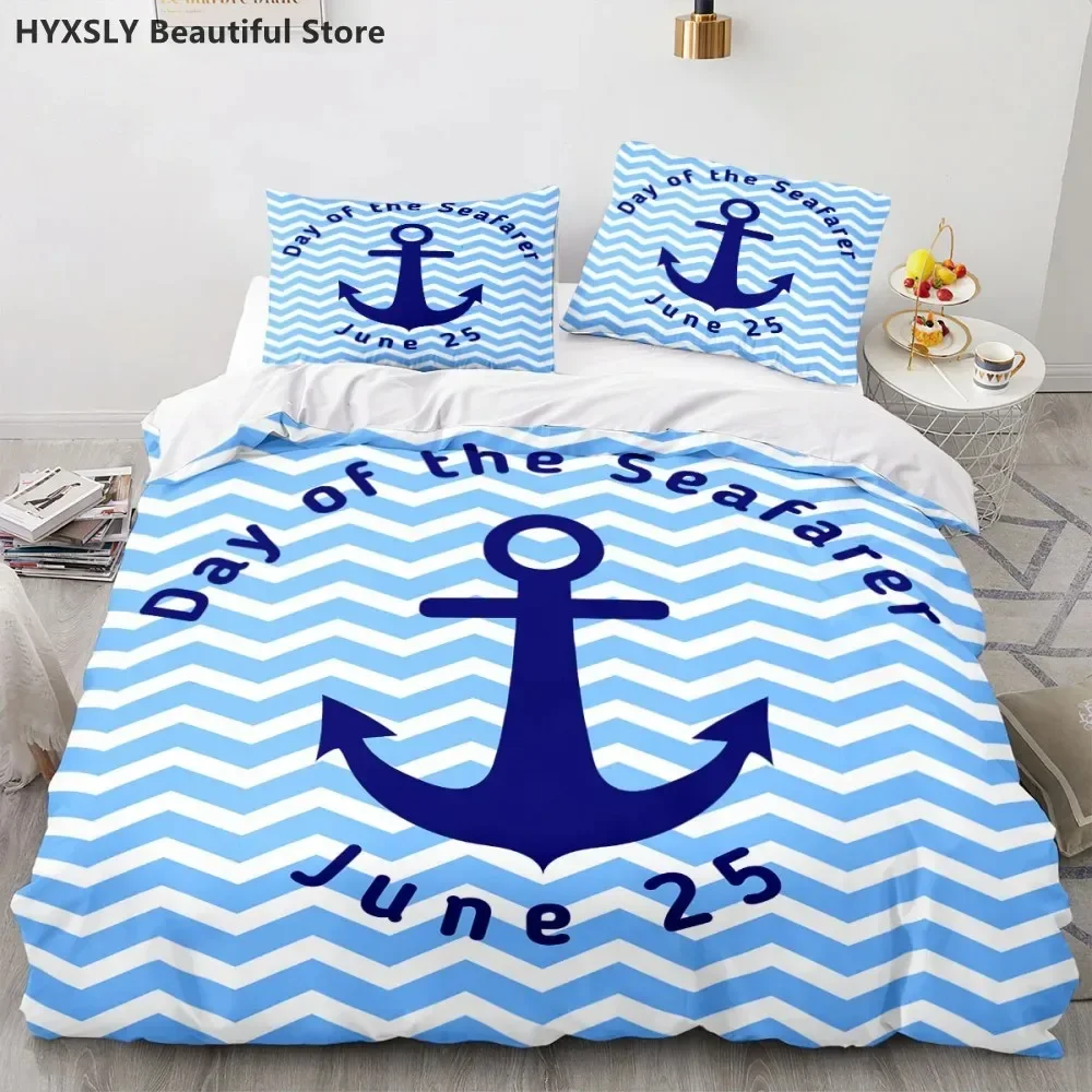 Ship Anchor Nautical 3D Duvet Cover Sea Pillowcases Quilt Cover Home Decor Gift Fashion Twin Queen King Bedding Set