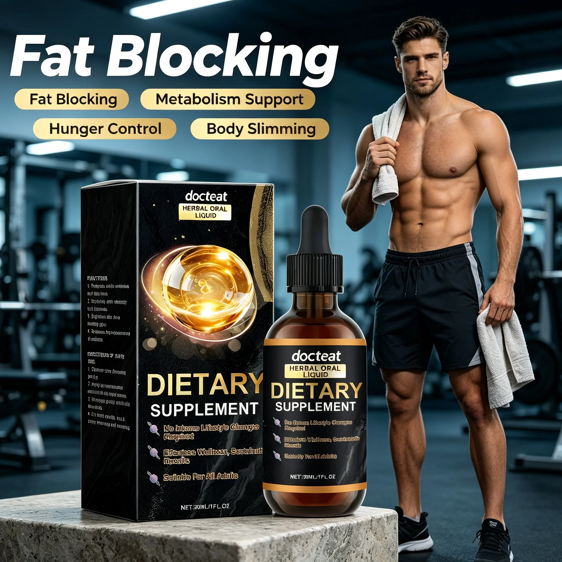 Weight Loss Drops Fat Blocking Supplement Boost Metabolism Reduce Cravings Appetite Control Slimming Liquid Drops Body Shaping