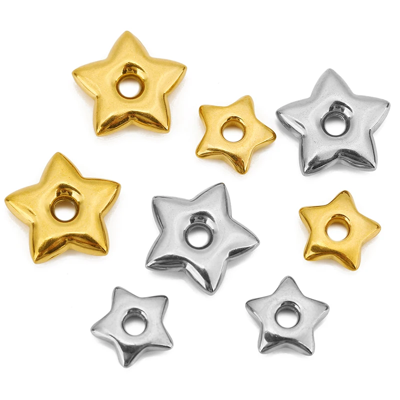 

5pcs Stainless Steel Big Hole Star Pendants for DIY Earrings Necklace Jewelry Making Accessories Bracelet Charm Supplies Making