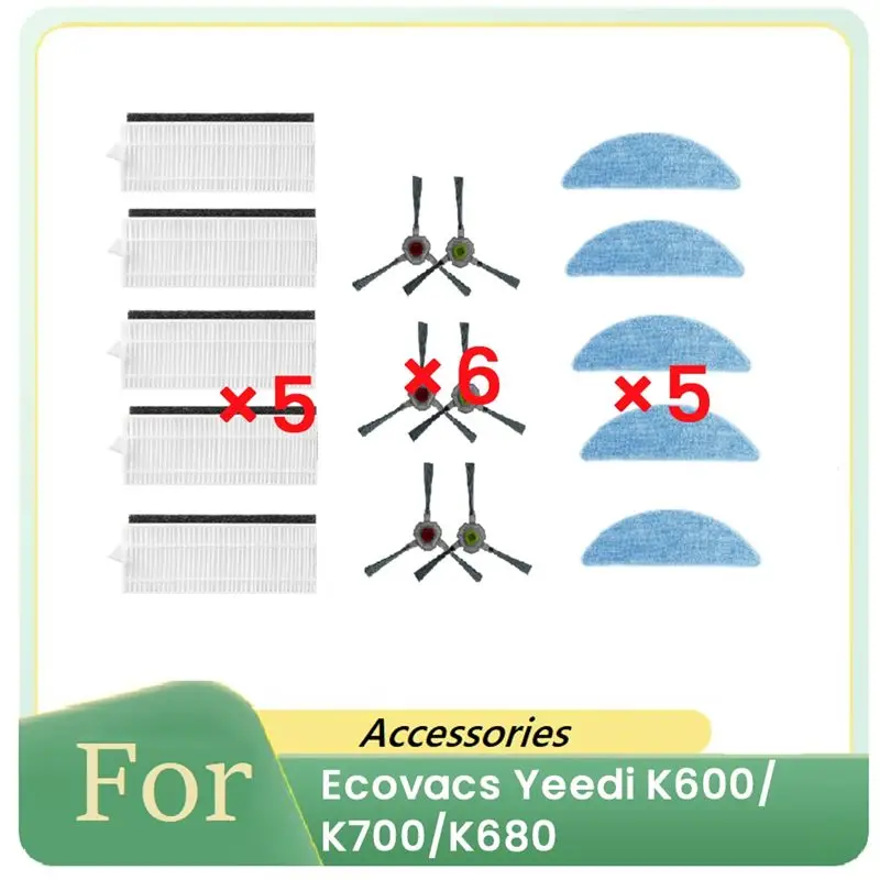 Y51A-16 Pcs For Ecovacs Yeedi K600/K700/K680 Sweeping Robot Accessories Cleaner Parts Replacement
