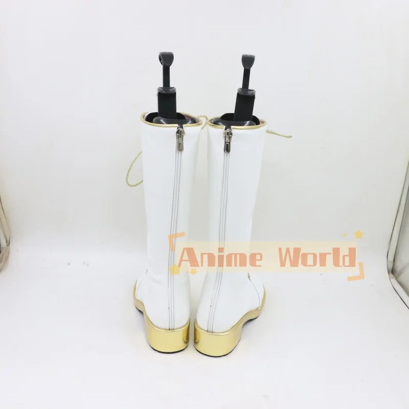 Children Boys Girl KPOP Rumi Cosplay Shoes Boots Demon Huntrix Hunters White Long Boot Women Men Halloween Carnival Party Prop