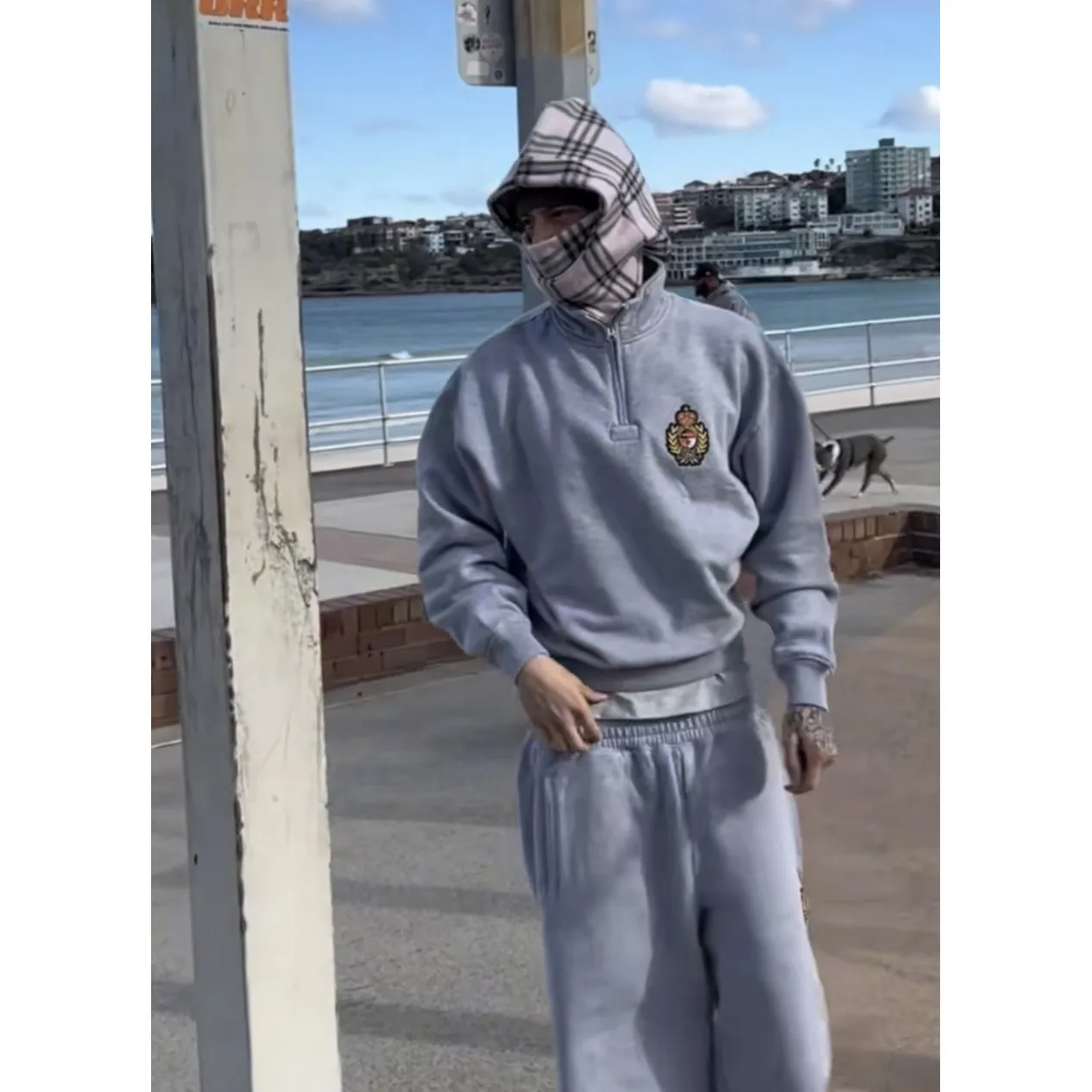 

Demons Island Crown Logo Straight Leg Casual Pants American Sle High Street Vintage Cotton Trousers for Men Daily Wear