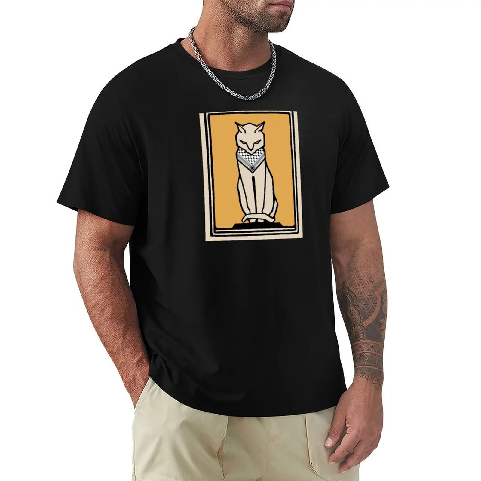 

Cat Wearing Keffiyeh - Vintage Julie de Graag T-Shirt boys animal print T-shirts man big and tall t shirts for men