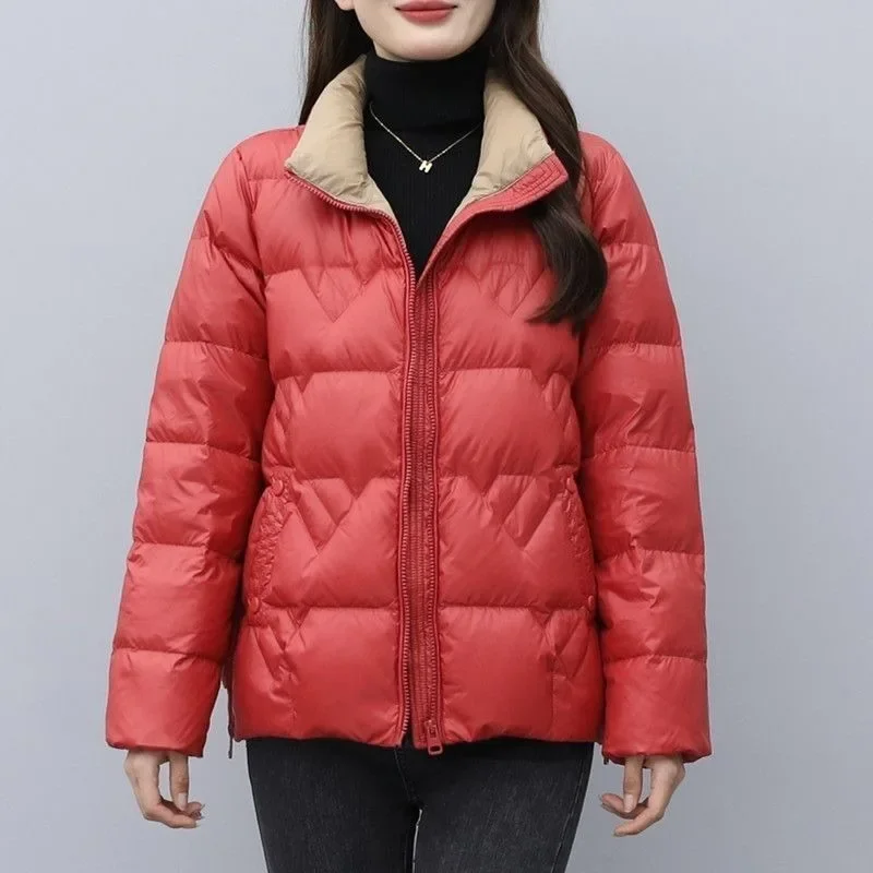 2023 New Women down Jacket Winter Coat Female White Duck down Short Baggy outwear thicken warm outcoat fashionable casual parkas